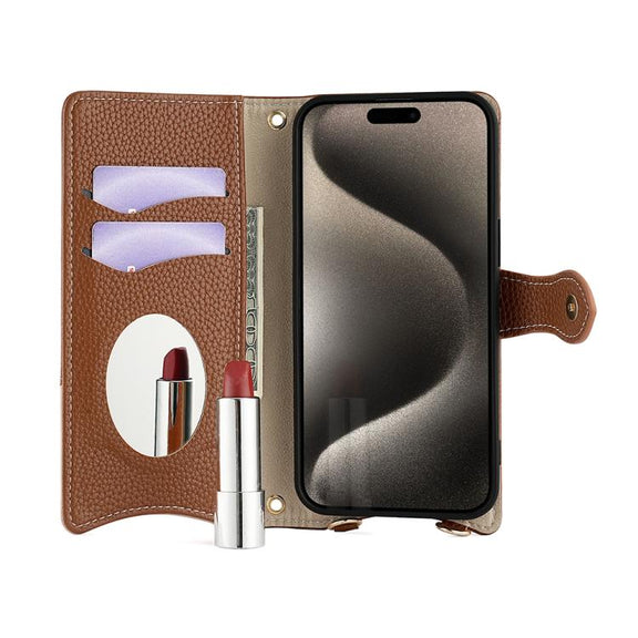 For Honor 200 Crossbody Chain Fishtail Litchi Leather Phone Case(Brown)