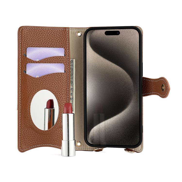 For Honor 200 Crossbody Chain Fishtail Litchi Leather Phone Case(Brown)