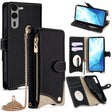 For  Fujitsu Arrows We2 Plus F-51E Crossbody Chain Fishtail Litchi Leather Phone Case(Black) - More Brand by PMC TechLife | Online Shopping South Africa | PMC TechLife | Buy Now Pay Later Mobicred