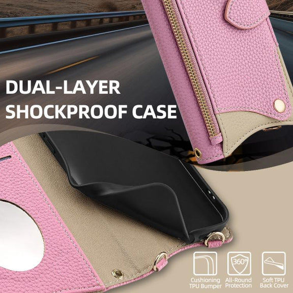For Nokia G42 / G310 Crossbody Chain Fishtail Litchi Leather Phone Case(Pink)