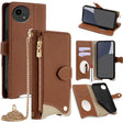 For Sharp Aquos wish4 Crossbody Chain Fishtail Litchi Leather Phone Case(Brown) - More Brand by PMC TechLife | Online Shopping South Africa | PMC TechLife | Buy Now Pay Later Mobicred