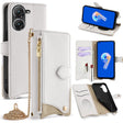 For Asus Zenfone 9 / Zenfone 10 Crossbody Chain Fishtail Litchi Leather Phone Case(White) - ASUS Cases by PMC TechLife | Online Shopping South Africa | PMC TechLife | Buy Now Pay Later Mobicred