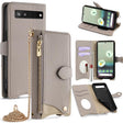For Google Pixel 6a Crossbody Chain Fishtail Litchi Leather Phone Case(Grey) - Google Cases by PMC TechLife | Online Shopping South Africa | PMC TechLife | Buy Now Pay Later Mobicred