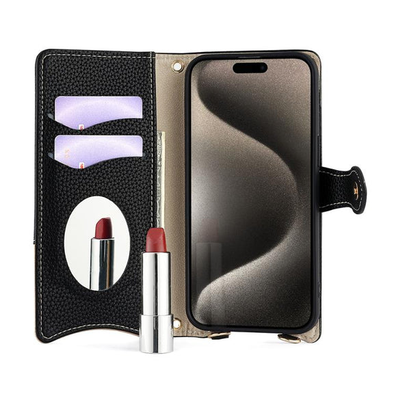 For Google Pixel 6 Pro Crossbody Chain Fishtail Litchi Leather Phone Case(Black)