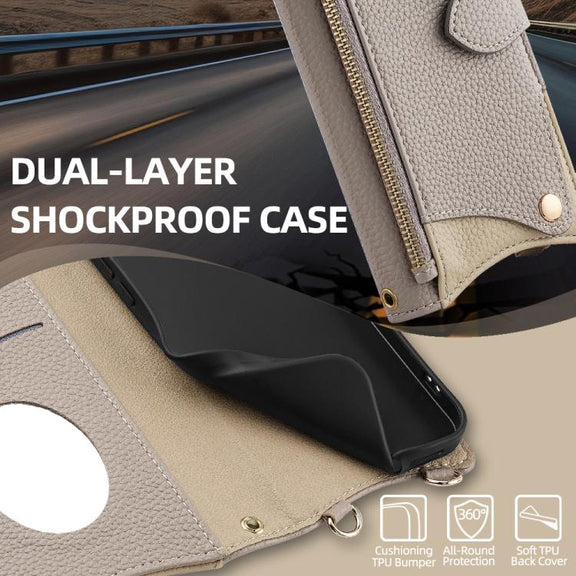 For Google Pixel 6 Pro Crossbody Chain Fishtail Litchi Leather Phone Case(Grey)