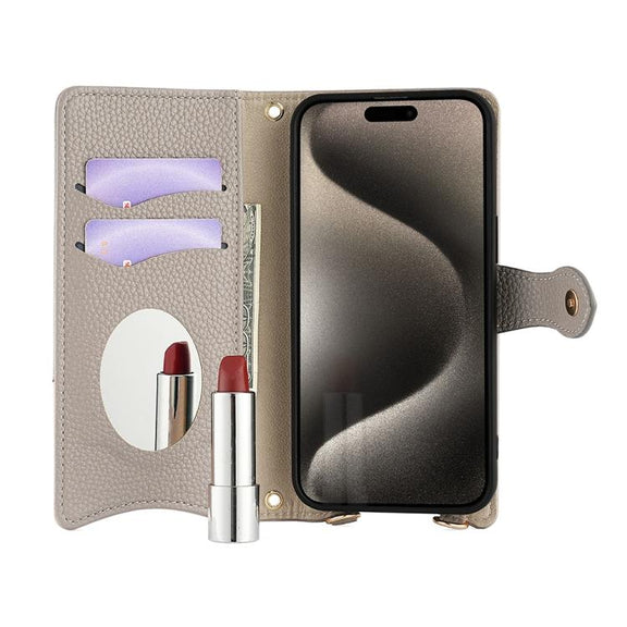 For Google Pixel 8 Crossbody Chain Fishtail Litchi Leather Phone Case(Grey)
