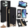 For Itel A50 Crossbody Chain Fishtail Litchi Leather Phone Case(Black) - More Brand by PMC TechLife | Online Shopping South Africa | PMC TechLife | Buy Now Pay Later Mobicred