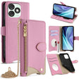 For Itel A50 Crossbody Chain Fishtail Litchi Leather Phone Case(Pink) - More Brand by PMC TechLife | Online Shopping South Africa | PMC TechLife | Buy Now Pay Later Mobicred