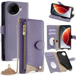 For Tecno Camon 30 Pro Crossbody Chain Fishtail Litchi Leather Phone Case(Purple) - Tecno Cases by PMC TechLife | Online Shopping South Africa | PMC TechLife | Buy Now Pay Later Mobicred