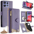 For Motorola Edge 50 Pro Crossbody Chain Fishtail Litchi Leather Phone Case(Purple) - Motorola Cases by PMC TechLife | Online Shopping South Africa | PMC TechLife | Buy Now Pay Later Mobicred