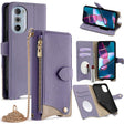 For Motorola Edge+ 2022 / Edge 30 Pro Crossbody Chain Fishtail Litchi Leather Phone Case(Purple) - Motorola Cases by PMC TechLife | Online Shopping South Africa | PMC TechLife | Buy Now Pay Later Mobicred