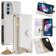 For Motorola Edge+ 2022 / Edge 30 Pro Crossbody Chain Fishtail Litchi Leather Phone Case(White) - Motorola Cases by PMC TechLife | Online Shopping South Africa | PMC TechLife | Buy Now Pay Later Mobicred