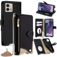 For Motorola Moto G Stylus 5G 2023 Crossbody Chain Fishtail Litchi Leather Phone Case(Black) - Motorola Cases by PMC TechLife | Online Shopping South Africa | PMC TechLife | Buy Now Pay Later Mobicred