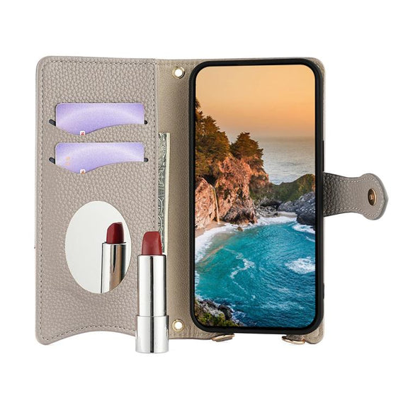 For Motorola Moto G Stylus 5G 2023 Crossbody Chain Fishtail Litchi Leather Phone Case(Grey)