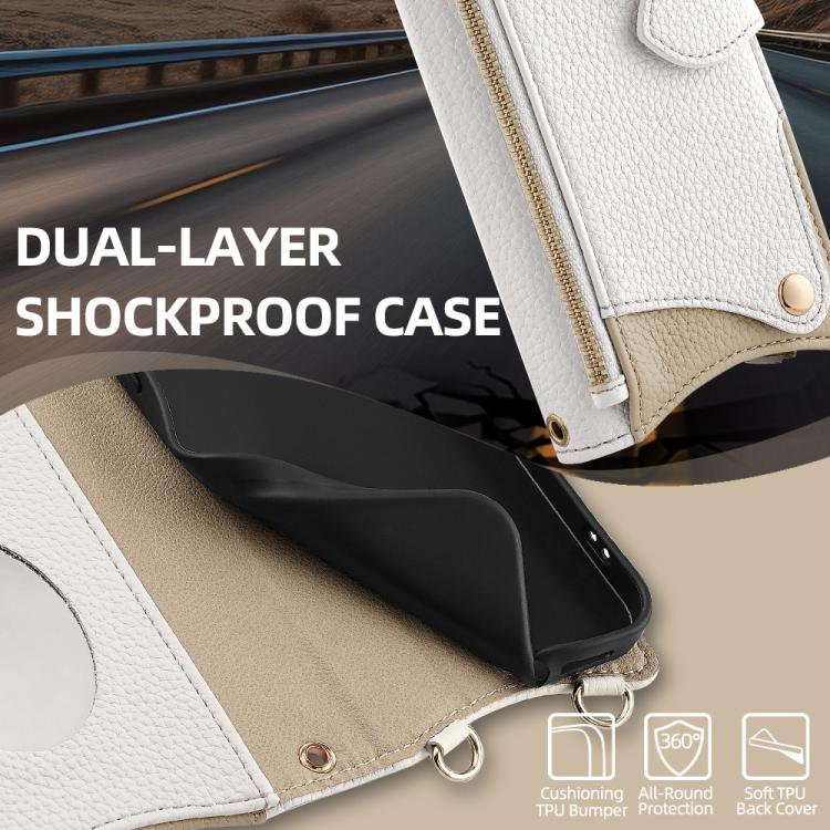 For Motorola Moto G Stylus 5G 2023 Crossbody Chain Fishtail Litchi Leather Phone Case(White)