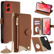 For Motorola Moto G Stylus 5G 2024 Crossbody Chain Fishtail Litchi Leather Phone Case(Brown) - Motorola Cases by PMC TechLife | Online Shopping South Africa | PMC TechLife | Buy Now Pay Later Mobicred