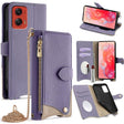 For Motorola Moto G Stylus 5G 2024 Crossbody Chain Fishtail Litchi Leather Phone Case(Purple) - Motorola Cases by PMC TechLife | Online Shopping South Africa | PMC TechLife | Buy Now Pay Later Mobicred