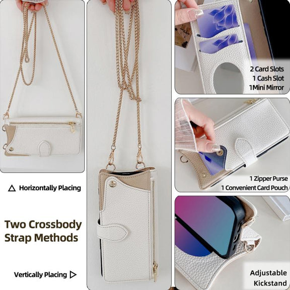 For Motorola Moto G Stylus 5G 2024 Crossbody Chain Fishtail Litchi Leather Phone Case(White)