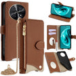 For Huawei nova 12i / Enjoy 70 Pro Crossbody Chain Fishtail Litchi Leather Phone Case(Brown) - Huawei Cases by PMC TechLife | Online Shopping South Africa | PMC TechLife | Buy Now Pay Later Mobicred