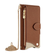 For Huawei nova 12i / Enjoy 70 Pro Crossbody Chain Fishtail Litchi Leather Phone Case(Brown)