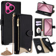 For Huawei Pura 70 Crossbody Chain Fishtail Litchi Leather Phone Case(Black) - Huawei Cases by PMC TechLife | Online Shopping South Africa | PMC TechLife | Buy Now Pay Later Mobicred