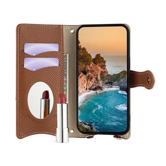 For Huawei Pura 70 Crossbody Chain Fishtail Litchi Leather Phone Case(Brown)
