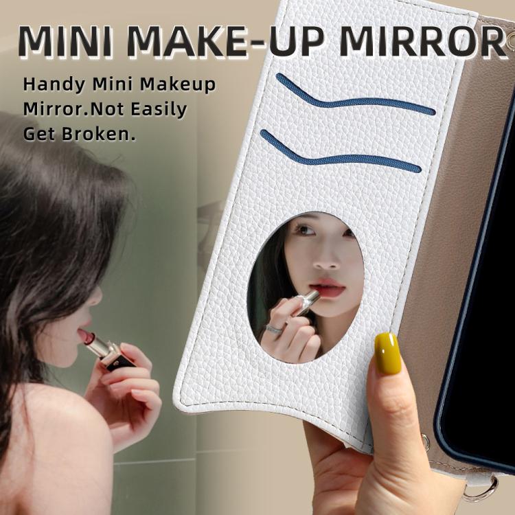 For Huawei Pura 70 Crossbody Chain Fishtail Litchi Leather Phone Case(White) - Huawei Cases by PMC TechLife | Online Shopping South Africa | PMC TechLife | Buy Now Pay Later Mobicred