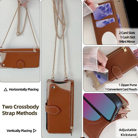 For OnePlus Ace 3 Pro Crossbody Chain Fishtail Litchi Leather Phone Case(Brown)