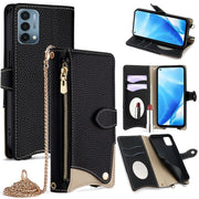 For OnePlus Nord N200 5G Crossbody Chain Fishtail Litchi Leather Phone Case(Black)