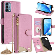 For OnePlus Nord N200 5G Crossbody Chain Fishtail Litchi Leather Phone Case(Pink)