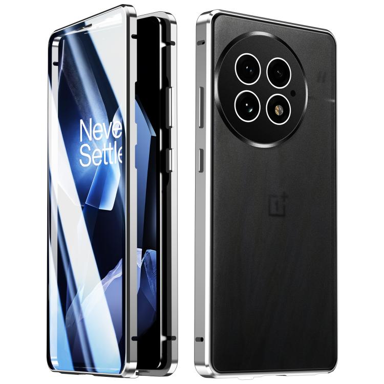 For OnePlus 13 Magnetic HD Tempered Glass Phone Case(Silver) - OnePlus Cases by PMC Jewellery | Online Shopping South Africa | PMC Jewellery | Buy Now Pay Later Mobicred