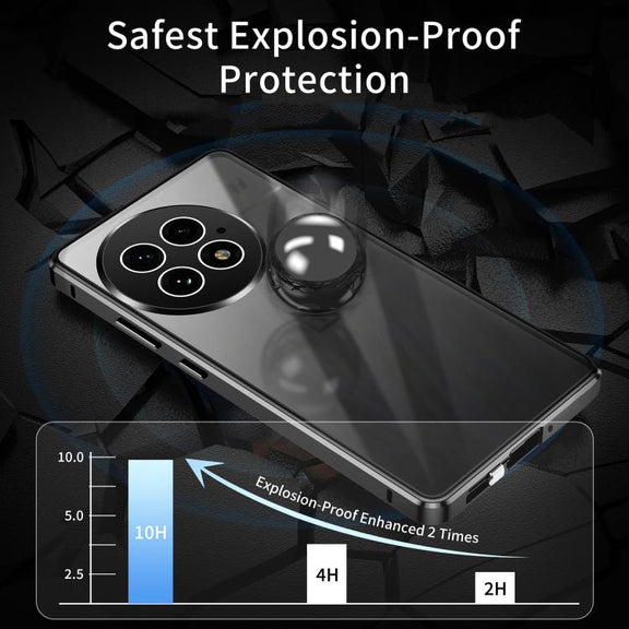 For OnePlus 13 Magnetic HD Tempered Glass Phone Case(Blue)