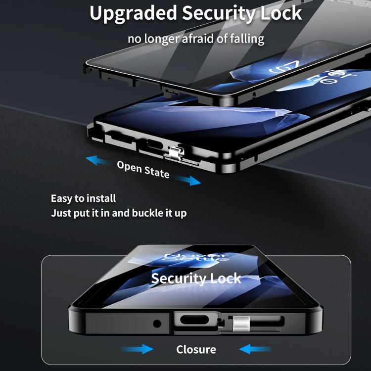 For OnePlus 13 Magnetic HD Tempered Glass Phone Case(Blue)