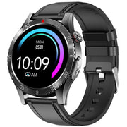 H9 1.43 inch Leather Strap ECG Smart Watch Supports Bluetooth Calls/Smart Voice Assistant(Black)