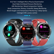 H9 1.43 inch Leather Strap ECG Smart Watch Supports Bluetooth Calls/Smart Voice Assistant(Brown)
