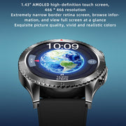 H9 1.43 inch Leather Strap ECG Smart Watch Supports Bluetooth Calls/Smart Voice Assistant(Brown)