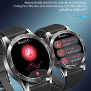 H9 1.43 inch Steel Strap ECG Smart Watch Supports Bluetooth Calls/Smart Voice Assistant(Black)