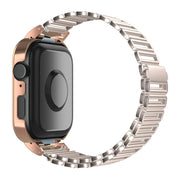 For Huawei Watch Fit3 Hollow Chain Metal Frame Watch Band(Rose Gold+Starlight)