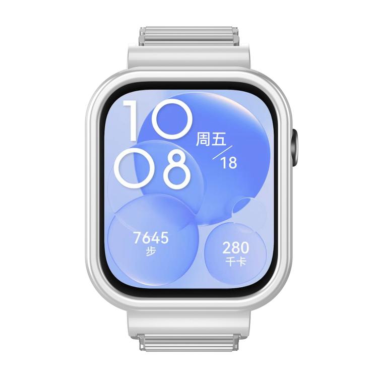 For Huawei Watch Fit3 Hollow Chain Metal Frame Watch Band(Silver) - free shipping - PMC TechLife - Order now!