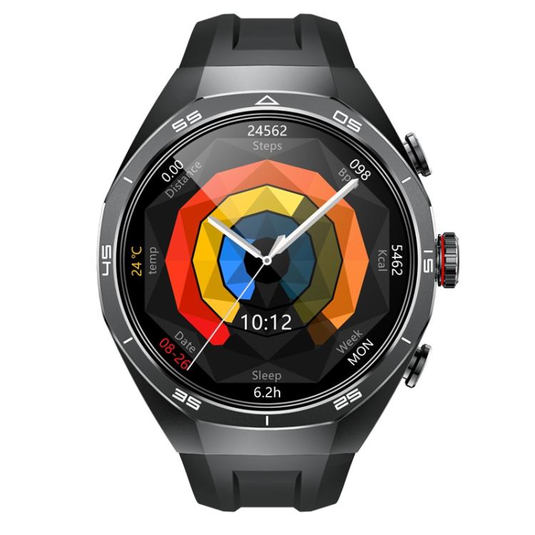 GT97 1.53 inch Round Screen 2 in 1 Bluetooth Earphone Silicone Strap Smart Watch Supports Bluetooth Calls(Black)