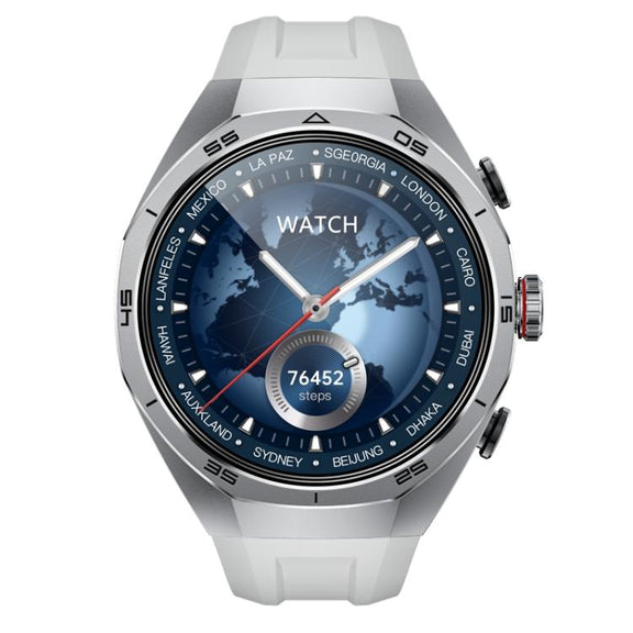 GT97 1.53 inch Round Screen 2 in 1 Bluetooth Earphone Silicone Strap Smart Watch Supports Bluetooth Calls(Silver)