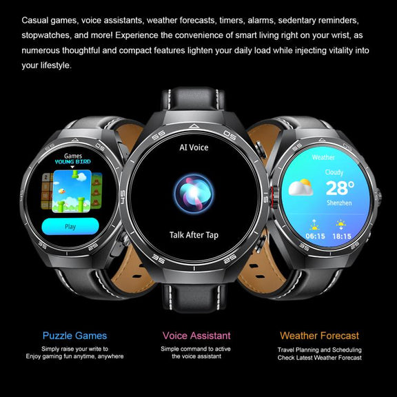 GT97 1.53 inch Round Screen 2 in 1 Bluetooth Earphone Silicone Strap Smart Watch Supports Bluetooth Calls(Black)