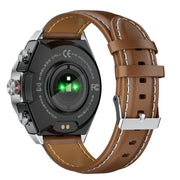 GT97 1.53 inch Round Screen 2 in 1 Bluetooth Earphone Leather Strap Smart Watch Supports Bluetooth Calls(Silver)