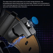 GT97 1.53 inch Round Screen 2 in 1 Bluetooth Earphone Leather Strap Smart Watch Supports Bluetooth Calls(Silver)