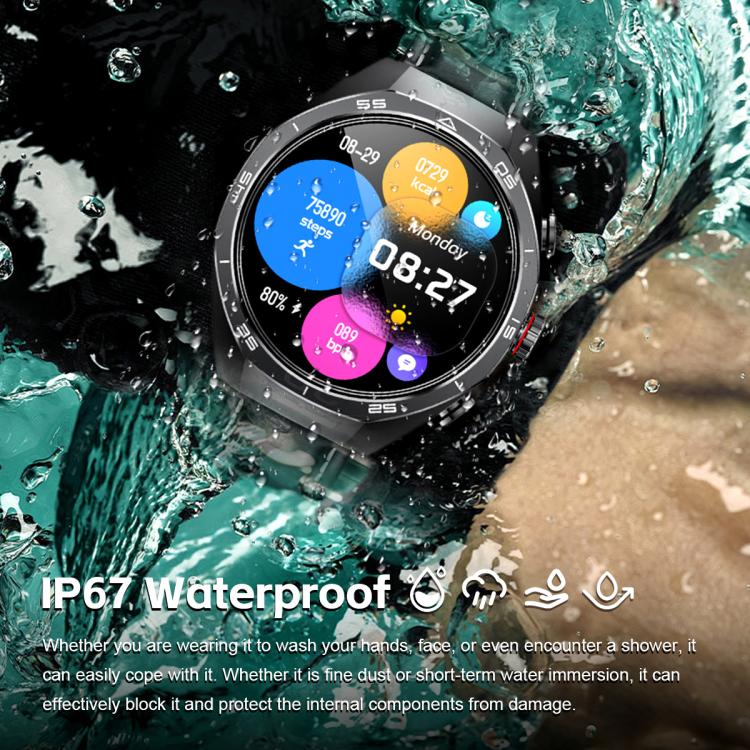 GT97 1.53 inch Round Screen 2 in 1 Bluetooth Earphone Leather Strap Smart Watch Supports Bluetooth Calls(Black) - free shipping - PMC TechLife - Order now!