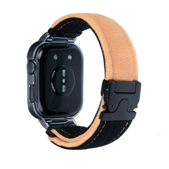 For Huawei Watch Fit3 Brushed Metal Silver Frame Watch Band(Black Orange Yellow)