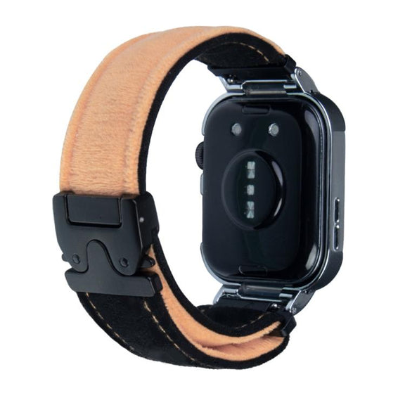 For Huawei Watch Fit3 Brushed Metal Silver Frame Watch Band(Black Orange Yellow)
