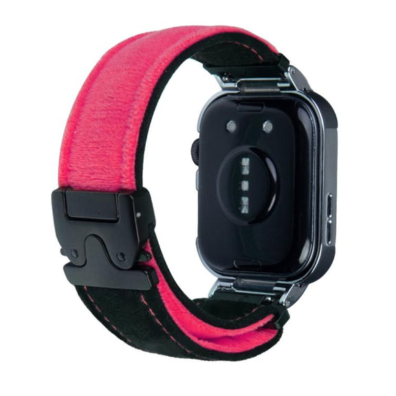 For Huawei Watch Fit3 Brushed Metal Silver Frame Watch Band(Black Red)