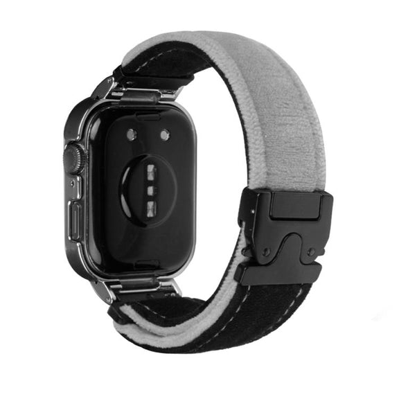 For Huawei Watch Fit3 Brushed Metal Silver Frame Watch Band(Black Grey)