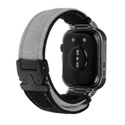 For Huawei Watch Fit3 Brushed Metal Silver Frame Watch Band(Black Grey)